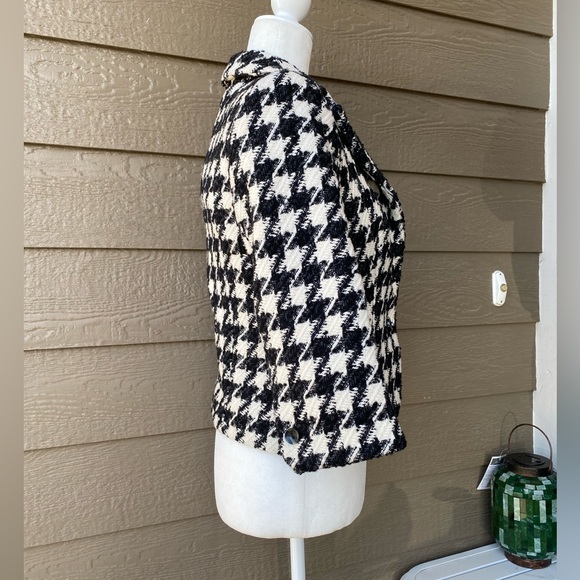 Alfani Petite Classic Houndstooth Tweed Wool Blend Blazer Women’s size 4P - Picture 12 of 14